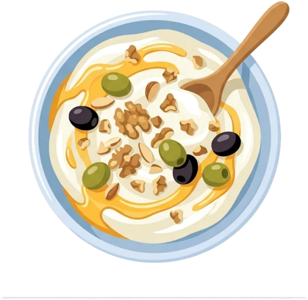 Greckie śniadanie: jogurt, miód, oliwki i śródziemnomorski poranek
